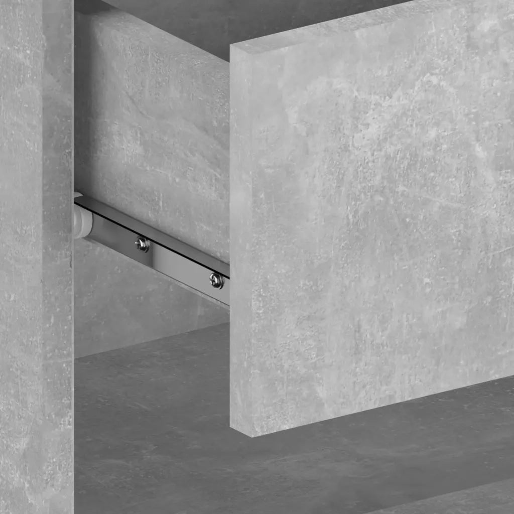 Comodino | Armadio da Notte | Mobiletto da notte a Muro Grigio Cemento