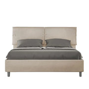 Letto matrimoniale con rete imbottito 160x190 microfibra sabbia Sleeper