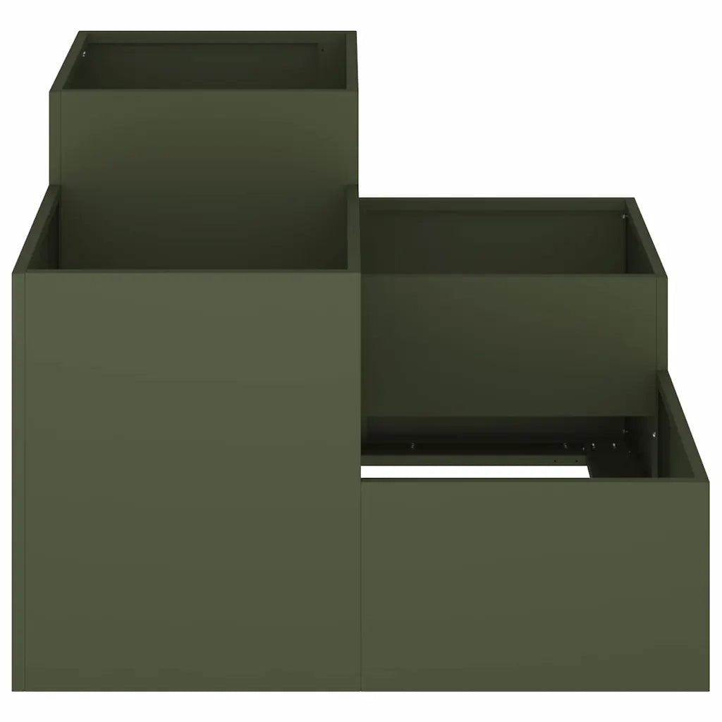 Vaso da giardino-Fioriera Esterno-Contenitore per Piante Oliver verde 80 x 80 x 60 cm Acciaio
