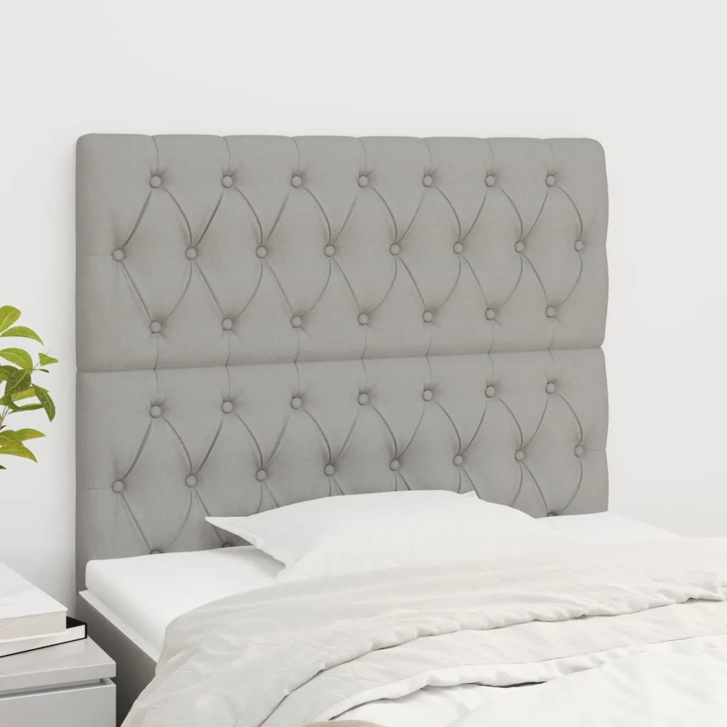 Testiera | Testata Grigio Chiaro 100x7x118/128 cm Tessuto