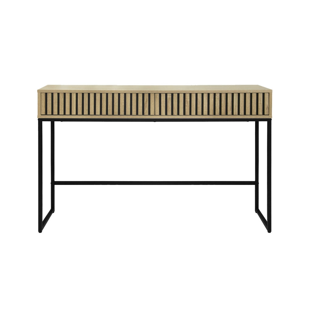 Consolle contemporanea con 2 cassetti, 120cm, marrone naturale