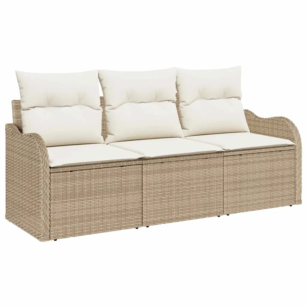 Set Divano da Giardino 3 pcs Beige Poly Rattan 3354230