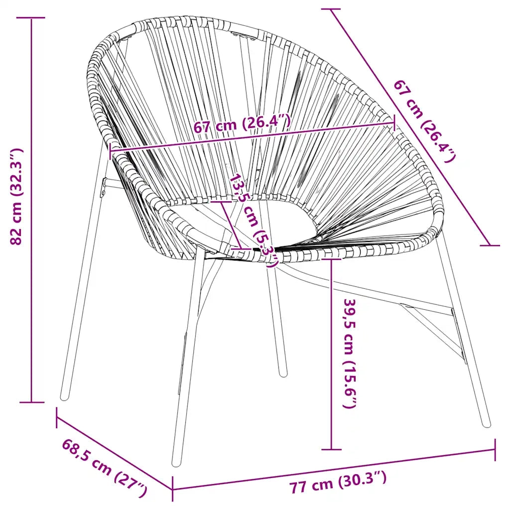 Sedia da Uovo da Giardino in Polyrattan Nero e Bianco 4009288