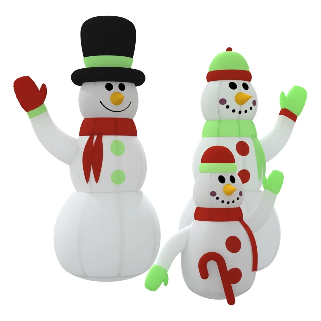 Famiglia Pupazzi di Neve Gonfiabili con LED 360 cm CFW8915869