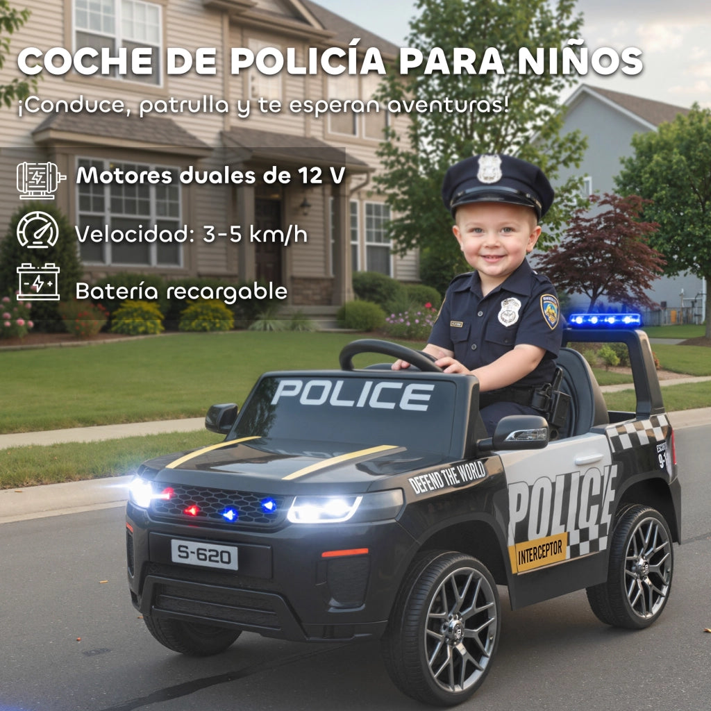 Auto Polizia Bambini Telecomando ¨C Minimal ¨C Nero