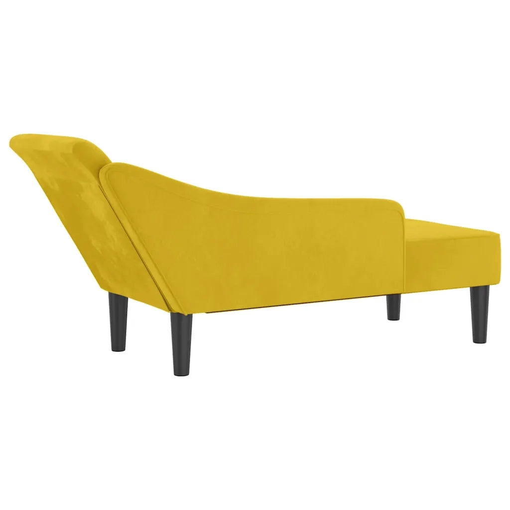 Chaise Longue con Cuscini Giallo in Velluto CFW8499534