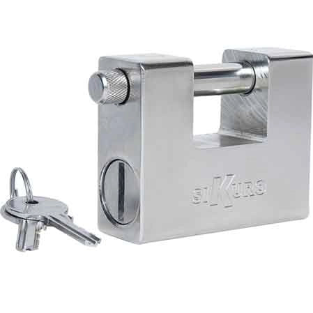 LUCCHETTO MONOBLOCCO 'TITAN' SIKURO 94 mm con 2 chiavi a profilo universale - SIKURO