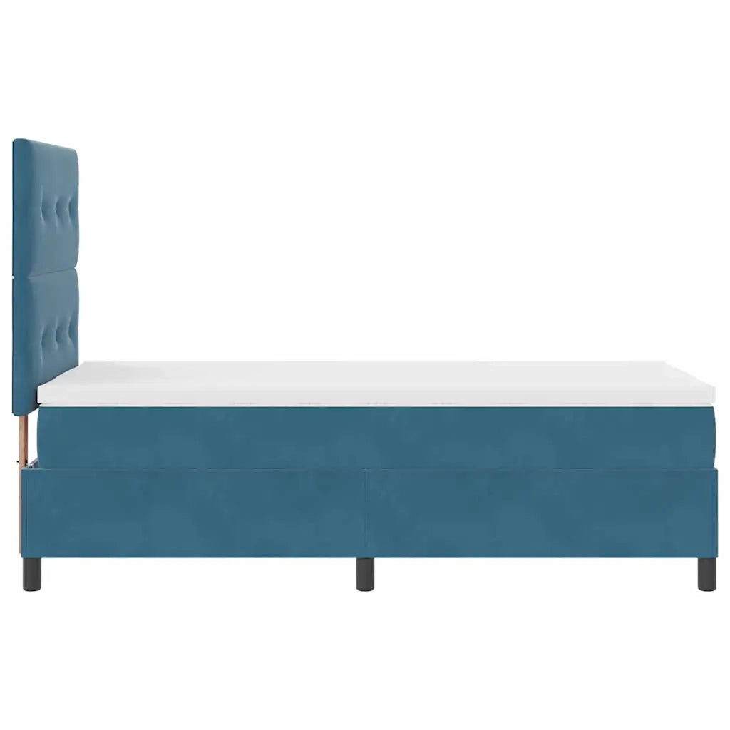 Letto a molle con materasso Blu Scuro 90 x 190 cm Velluto 3339804