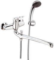 Rubinetto lavabo/vascacon bocca fusa lunga e kit doccia - serie remix