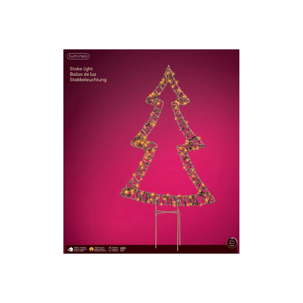 Albero in vimini marrone c/led bianco caldo 41x62cm OUT