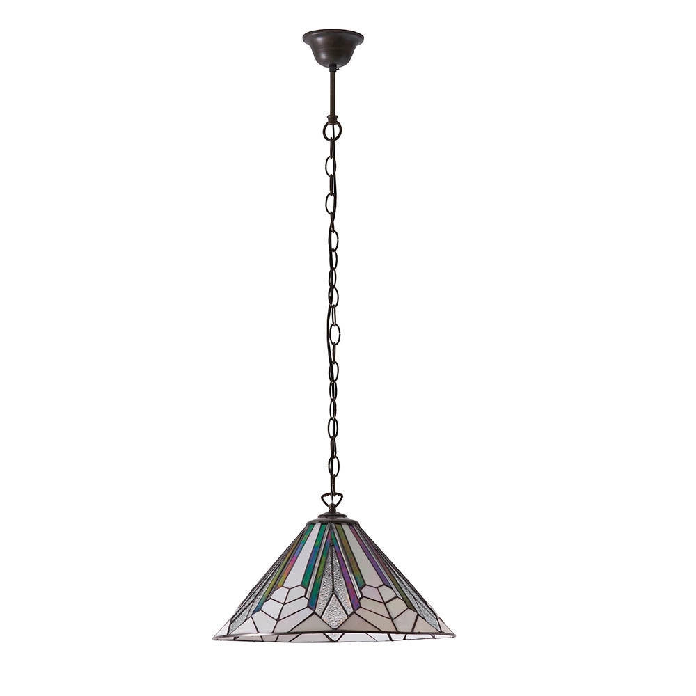 Lampada a sospensione Tiffany Astoria vetro multicolore Ø40 E27