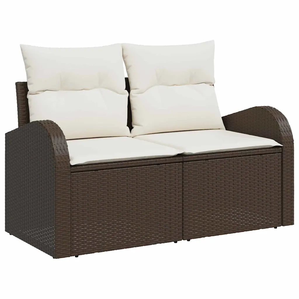 Set Divano da Giardino 7 pcs Marrone Rattan in Polipropilene 3357301