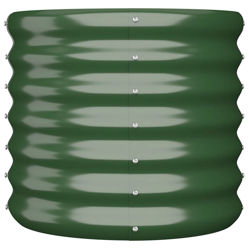 Vaso da giardino Acciaio zincato-Fioriera da Esterno-Contenitore per Piante 40x40x36 cm Verde
