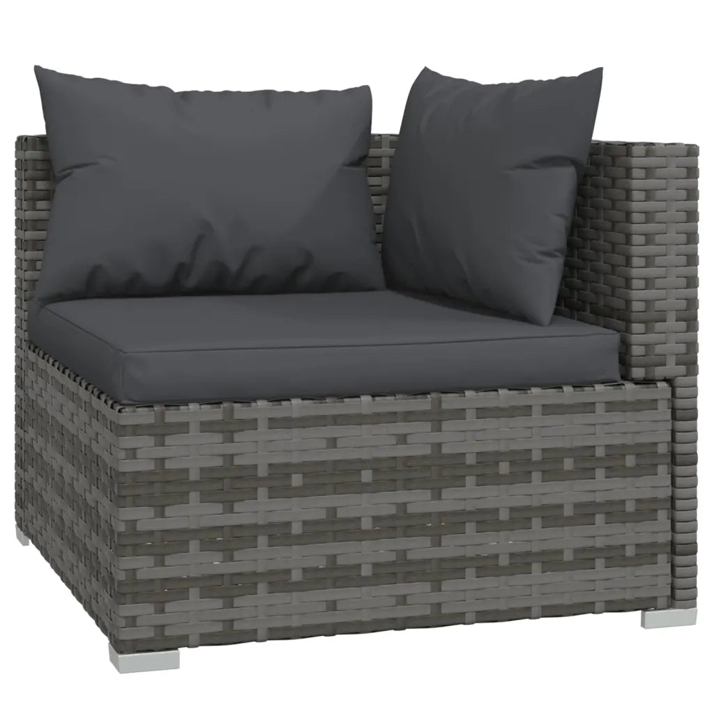 Set Divani da Giardino con Cuscini 6 pz in Polyrattan Grigio 3102325