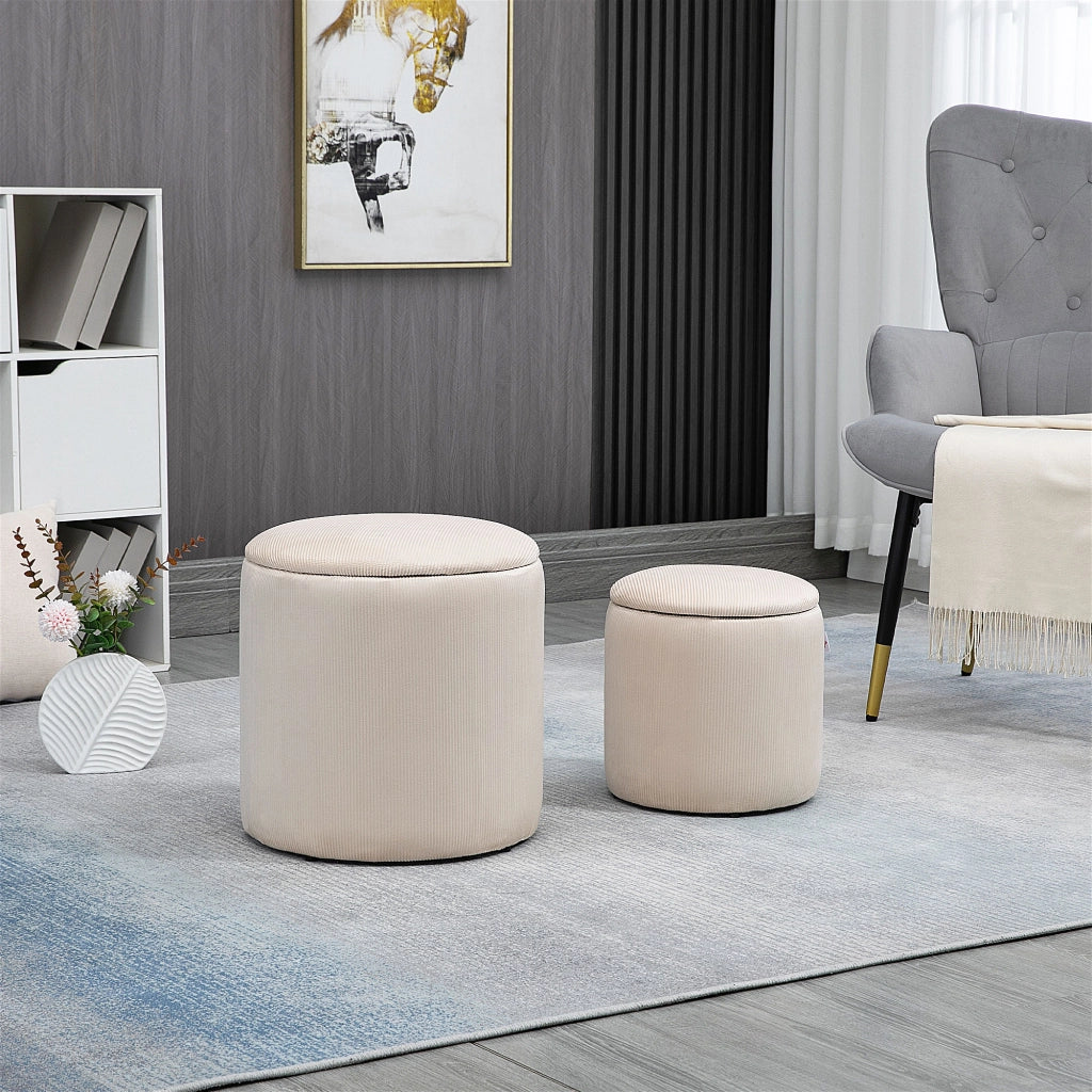 Pouf ¨C Zephmum ¨C Tessuto velluto crema ?40 cm e ?30 cm