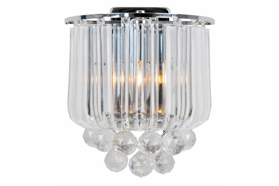 Applique glamour Utah con cristalli cromata E14 40W