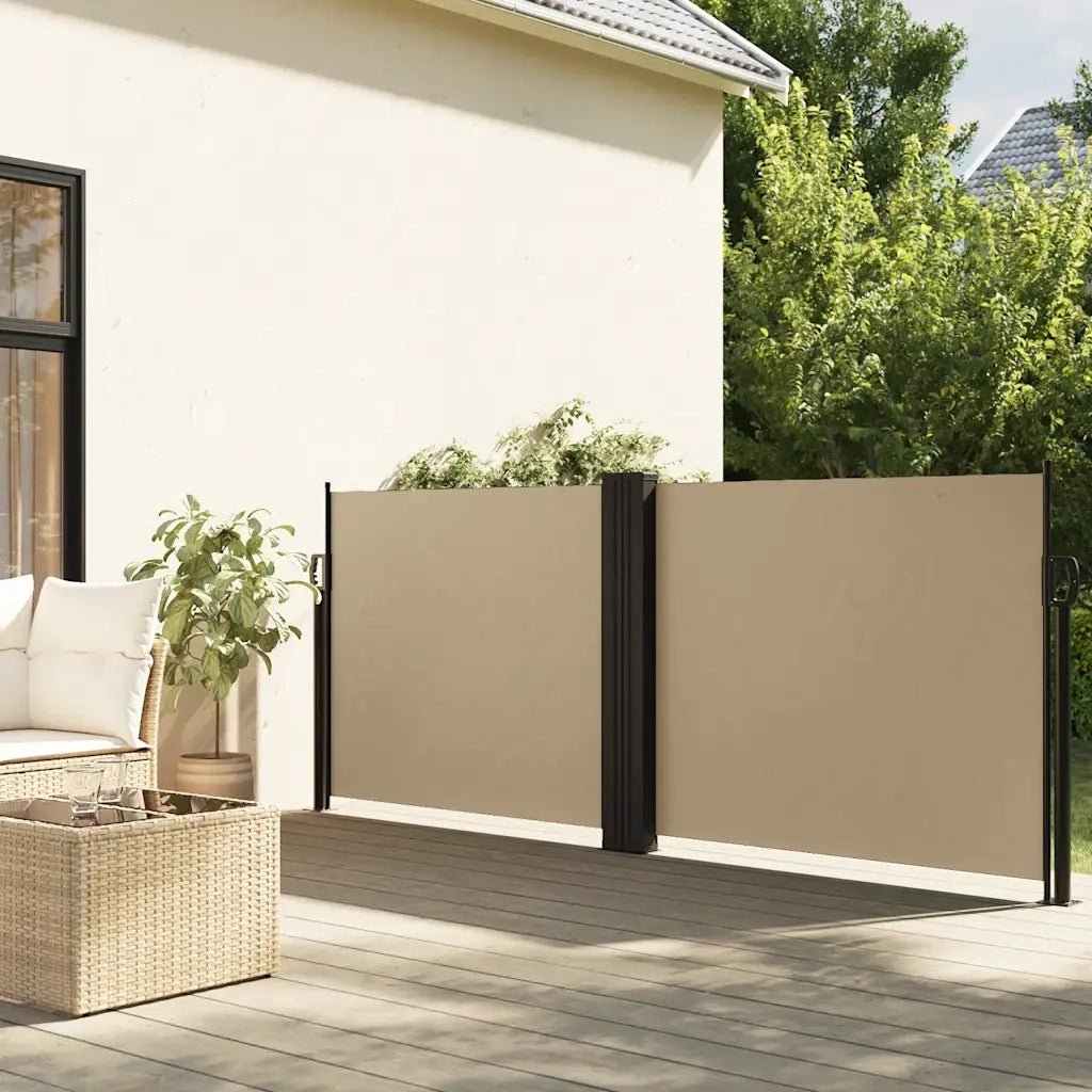 Tenda da Sole Laterale Retrattile-Tenda parasole per balcone per giardino Beige 120x1200 cm
