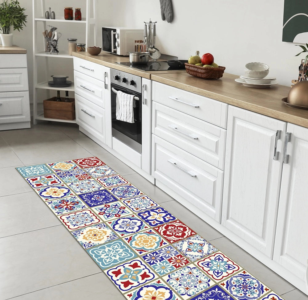 Tappeto Cucina Antiscivolo Made in Italy Passatoia Antimacchia Multiuso Corridoio Soggiorno Lavabile in Lavatrice - 50x500 - Mattonella