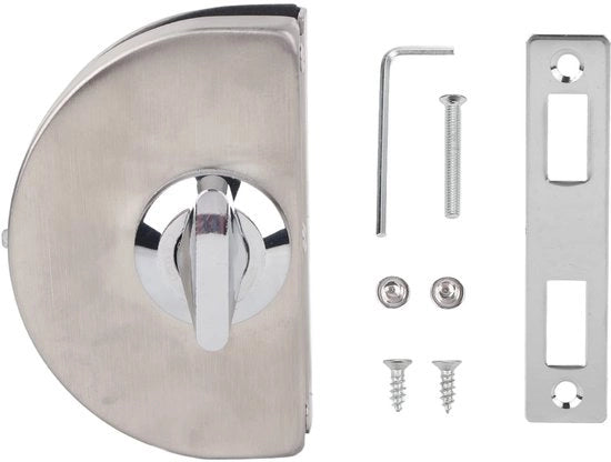 Porta di vetro con serratura in acciaio inossidabile, senza foratura, con chiusura e funzione antidief, installazione facile, doppio sigillo.