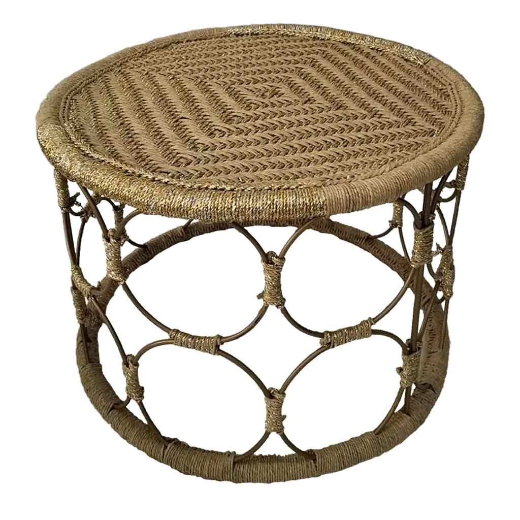 Tavolino in corda intrecciata 60x60x40h
