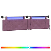 Testiera | Testata sospesa Con luce LED Viola Velluto