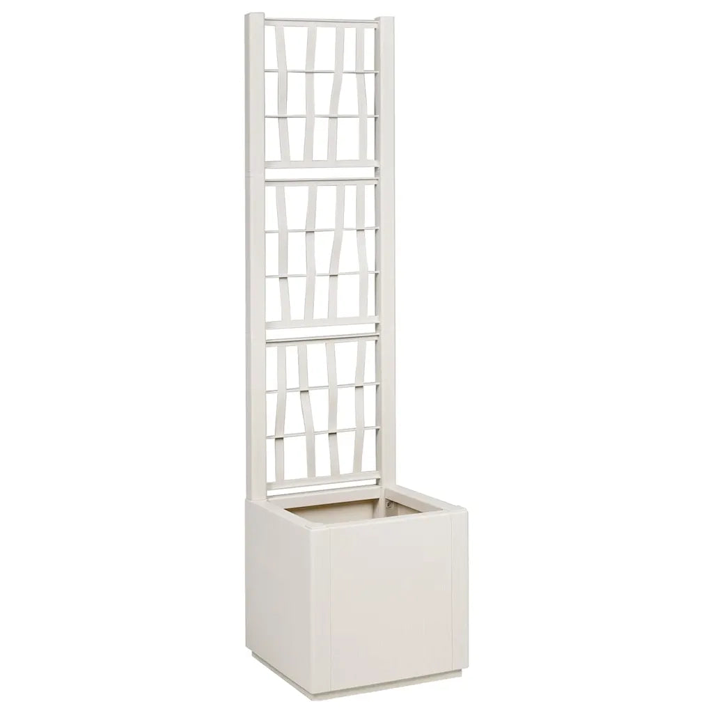 Vaso da giardino-Fioriera da Esterno-Contenitore per Piante Bianco 36 x 36 x 140 cm Polipropilene