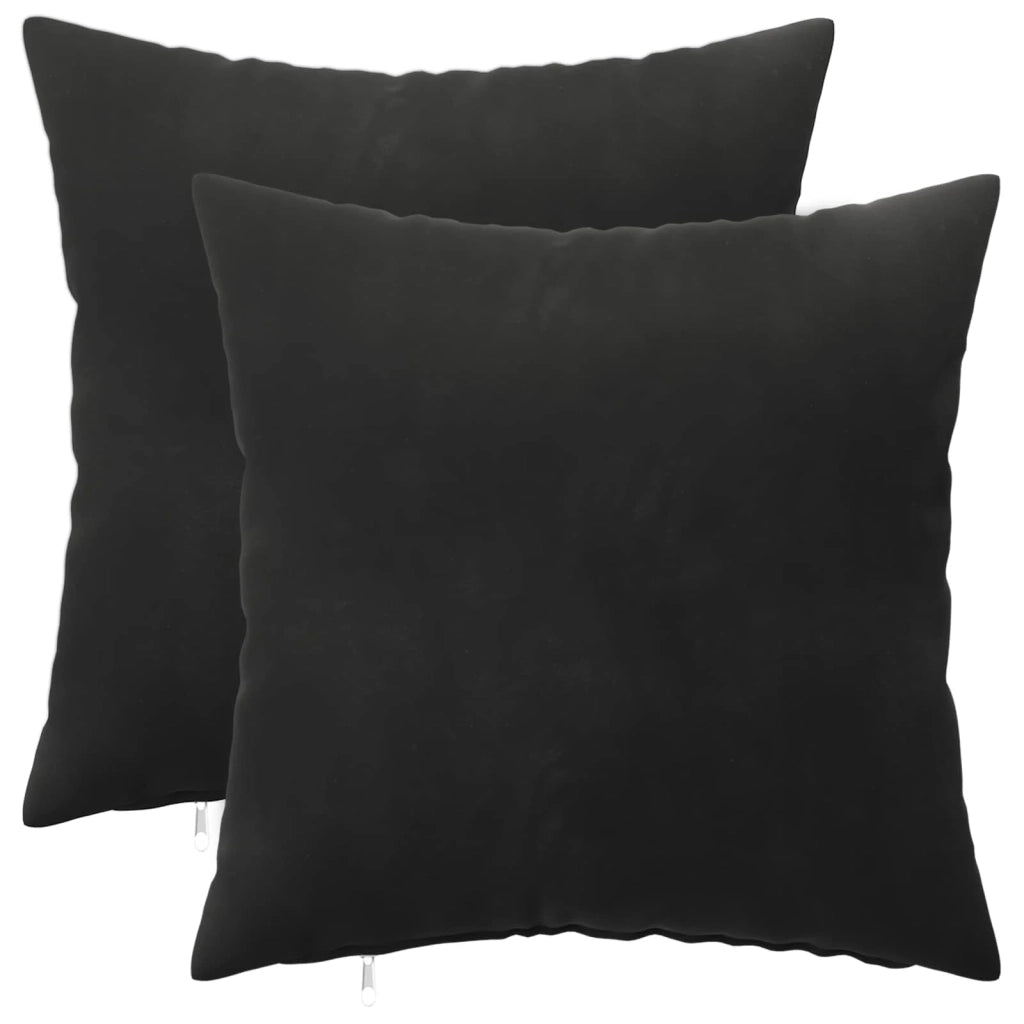 Federa 2 pcs HEERLEN Nero 40 x 40 cm Velluto 908368