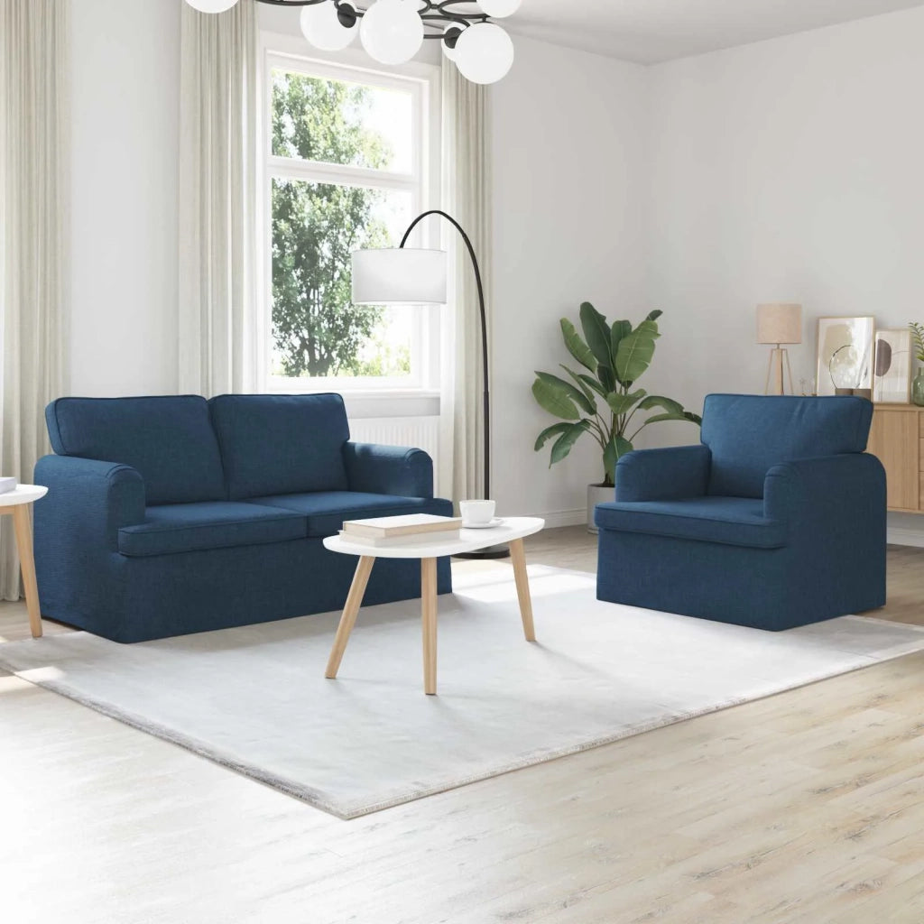 Set di divani 2 pcs Blu 144 x 80 x 85 cm Tessuto 3407522