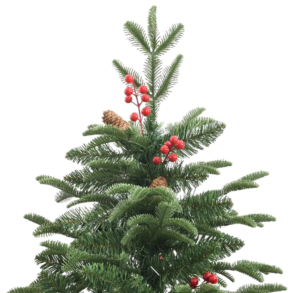 Albero Natale Artificiale Incernierato con Pigne e Bacche 180cm 358376