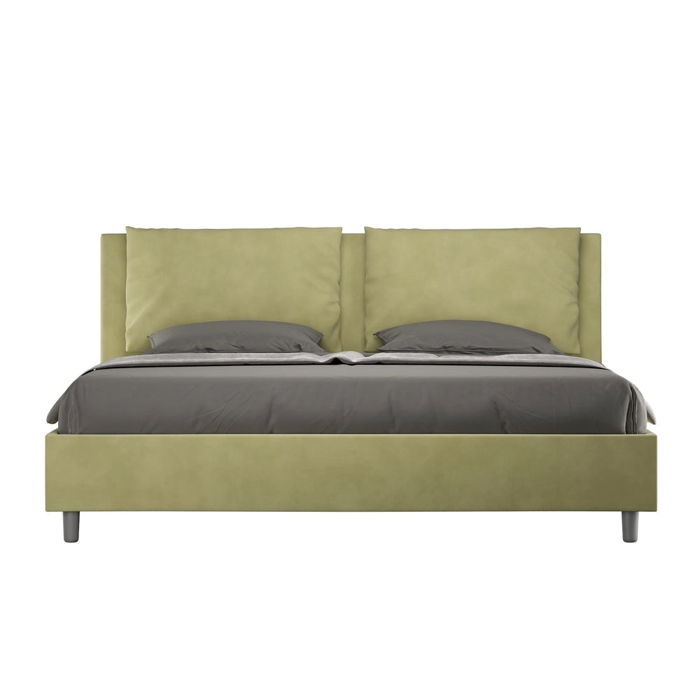 Letto Matrimoniale Extra Large 200x210 cm con Rete e Contenitore Antea Tè Verde