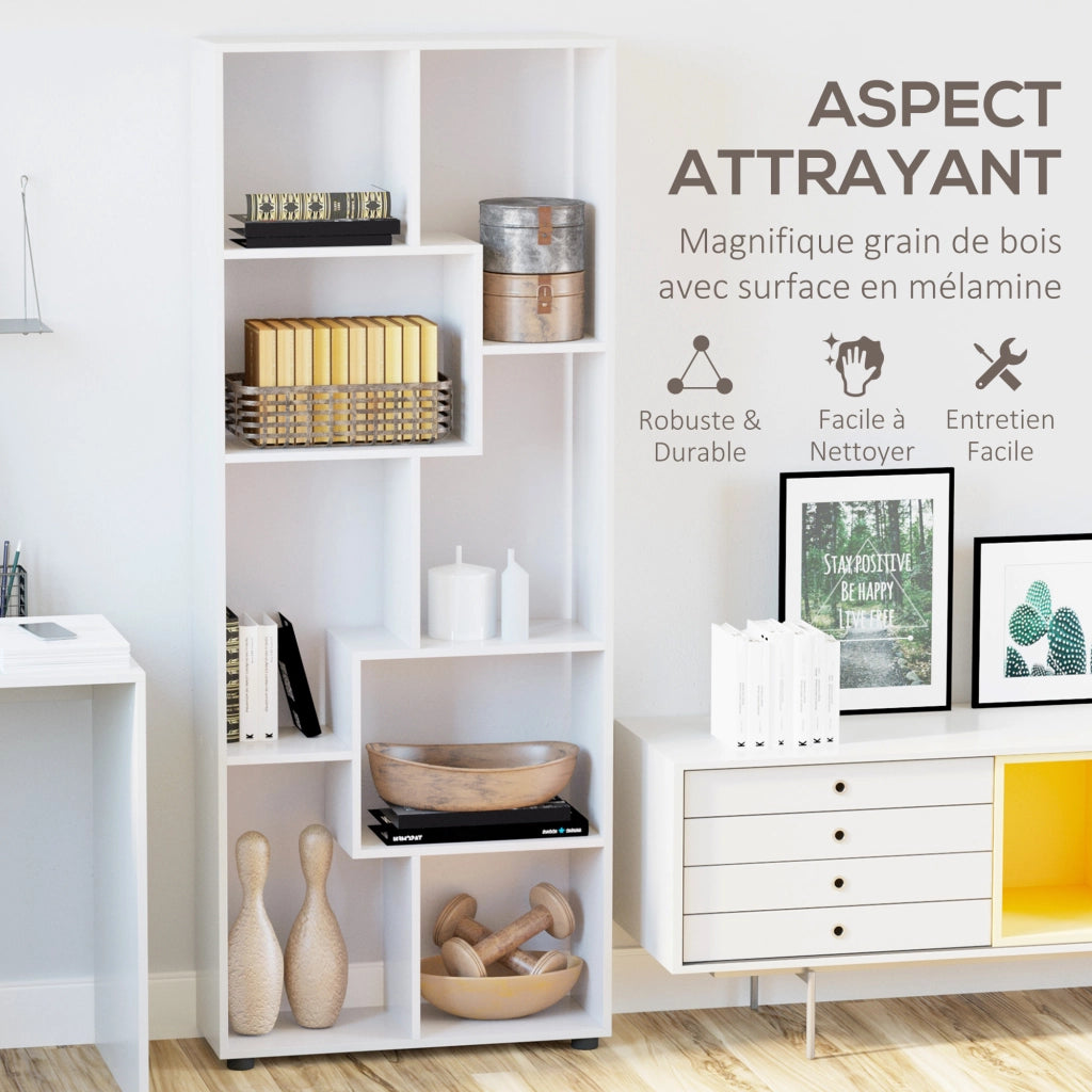 Libreria a zig zag ¨C Xylo ¨C bianco 70x24x178 cm