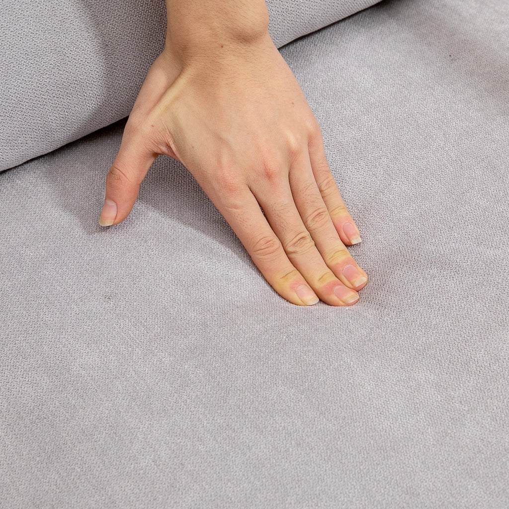 Poltrona relax velluto grigio ¨C zephmum ¨C gambe legno