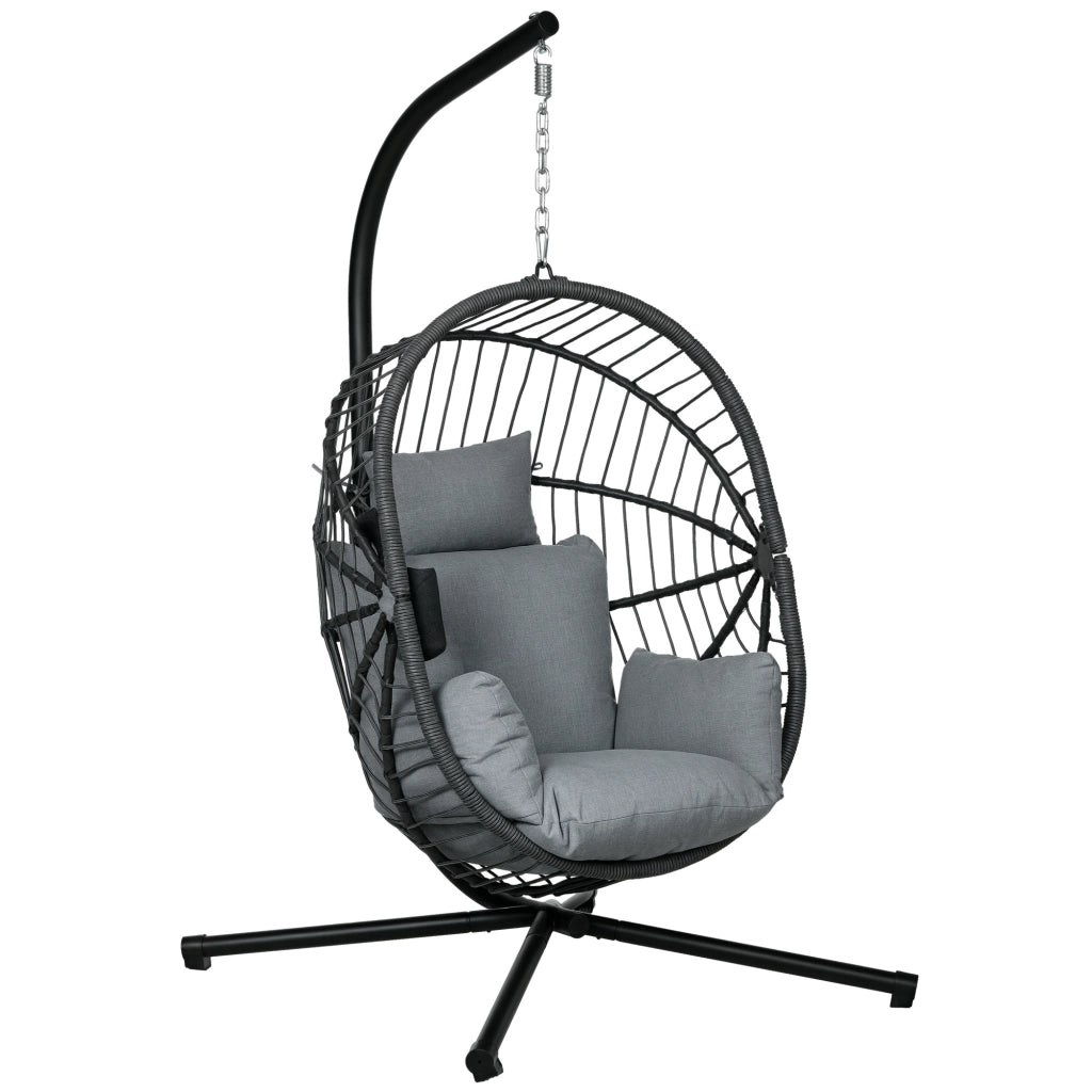 Poltrona dondolo ovale sospesa ¨C Minimal ¨C grigio