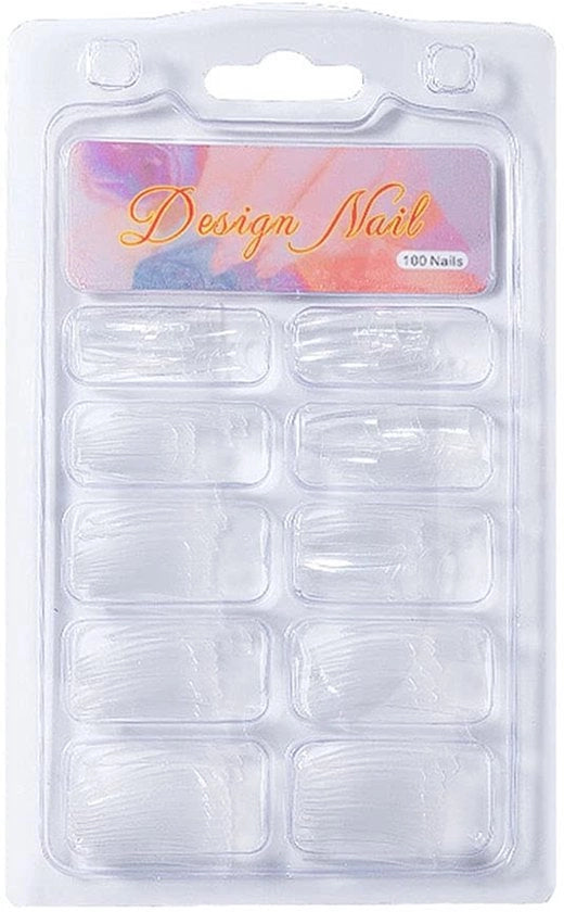 Kit di manicure con 100 pezzi di stuzzicadenti a forma di C, copertura completa, sistema doppio, estensione per unghie, manicure.