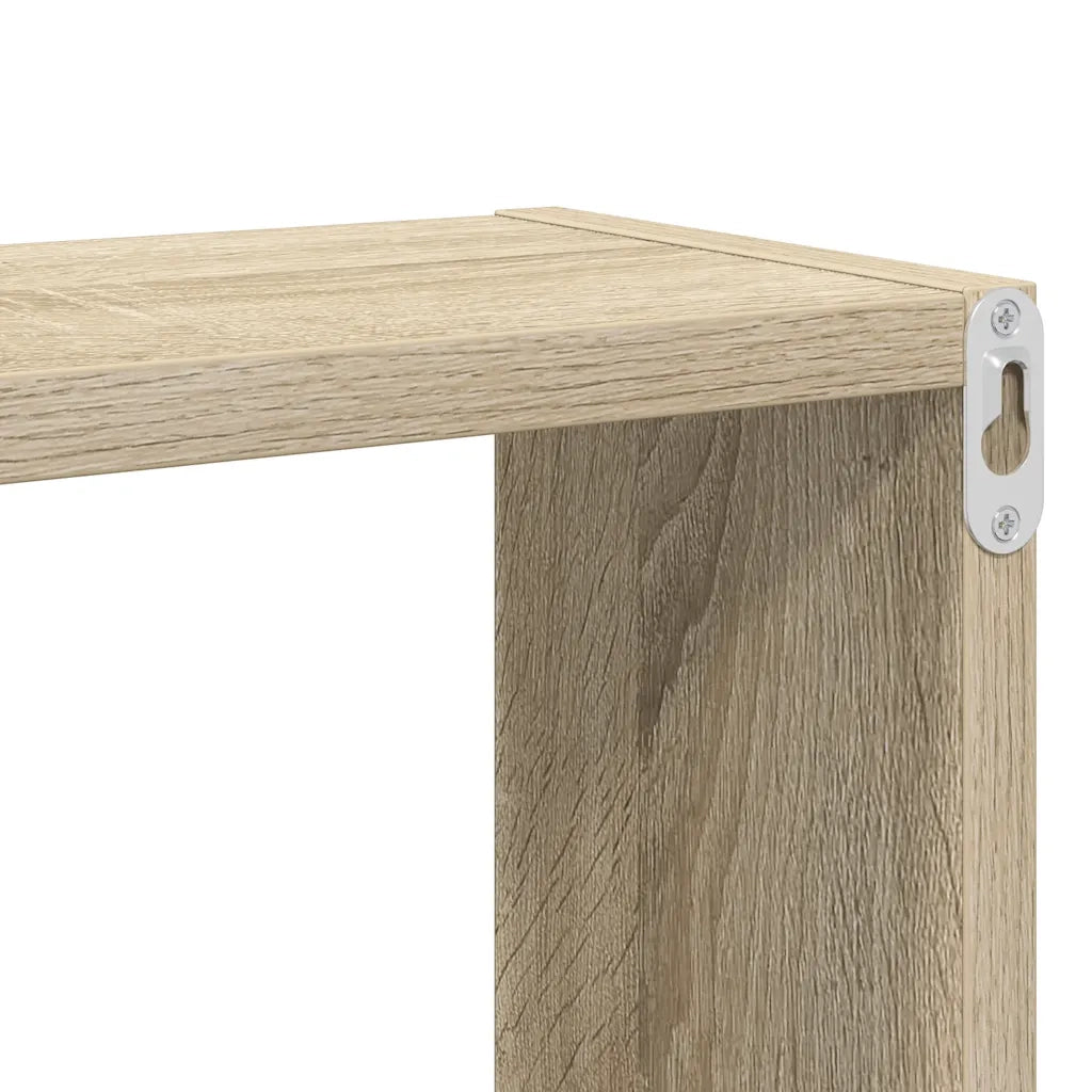 2 pz Mensole Parete | Mensola sospesa Cubo Rovere Sonoma 80x15x26,5cm Multistrato