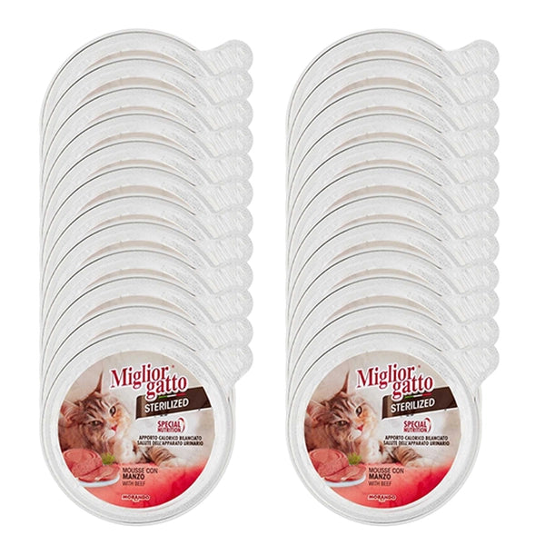 MIGLIOR GATTO STERILIZED 24 X 85 GR VASCHETTA DI MOUSSE AL MANZO