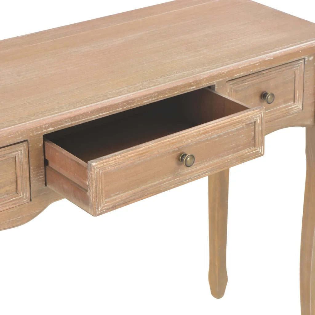 Tavolo Consolle da Trucco con 3 Cassetti Marrone 280047