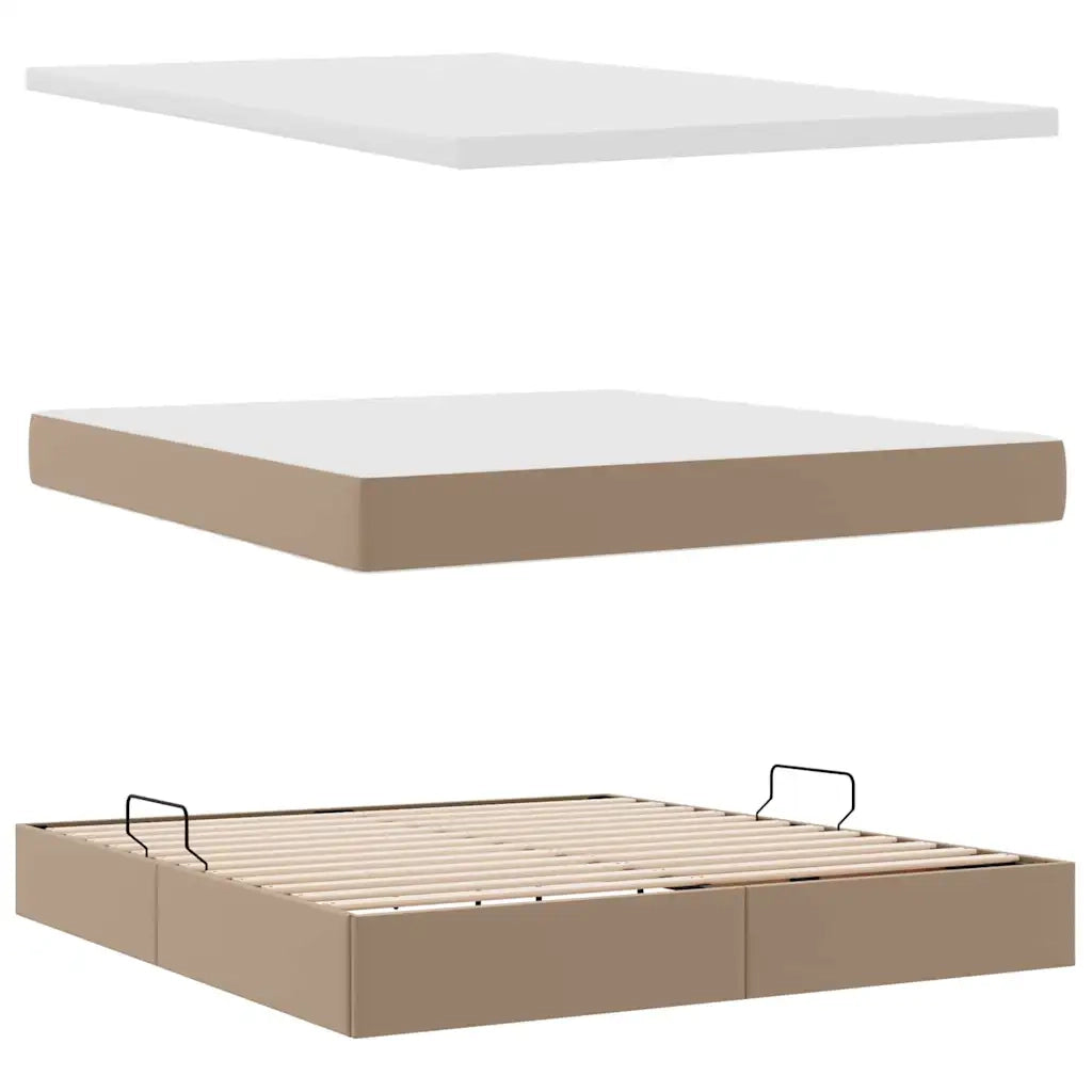 Letto con contenitore e materasso Cappuccino 180 x 200 cm 3370177