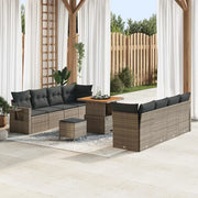 Set Divano da Giardino con cuscino 11 pcs Grigio polyrattan 3363668