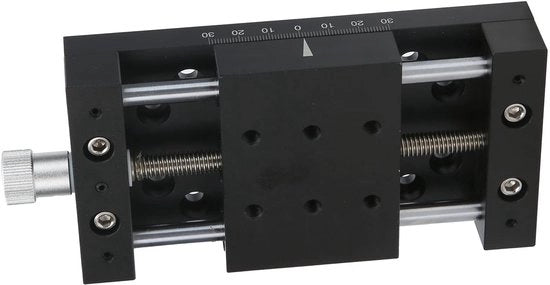 Tavolo da lavoro in lega di alluminio - Campo di lavoro a X asse lineare - Regolazione manuale fine - Dimensioni della tavola 60 x 80 mm - Peso massimo 20 kg - Facile da utilizzare - Tavolo lineare