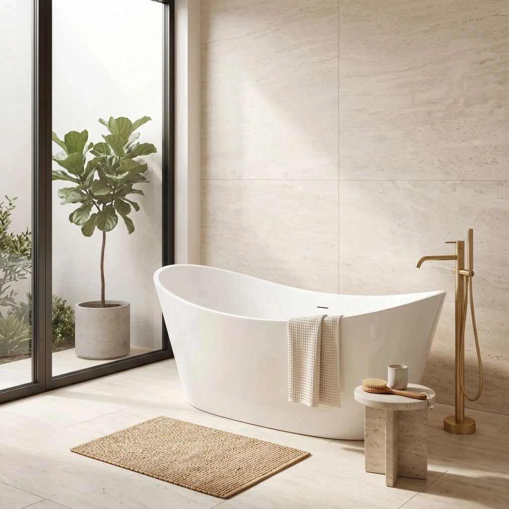 Vasca Bagno Da Terra Rea Ferrano 150 Copritappo bianco
