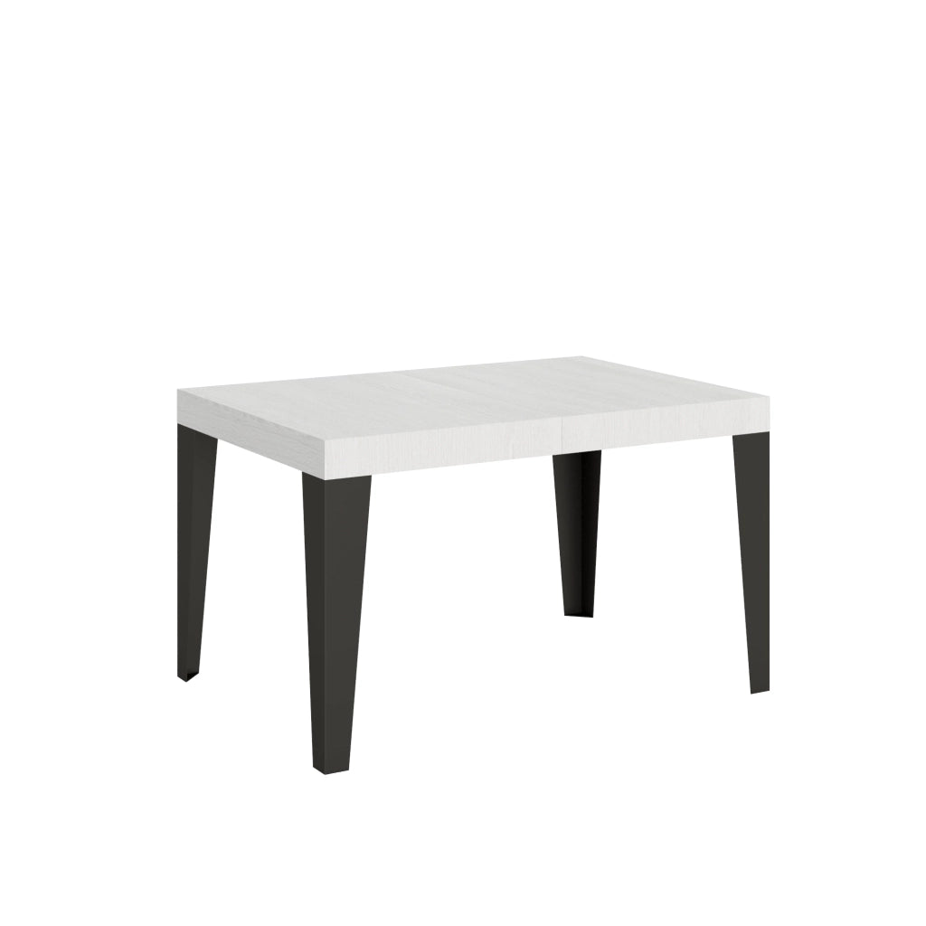 Tavolo Allungabile 140-224x80x77 cm Flame Bianco Frassino