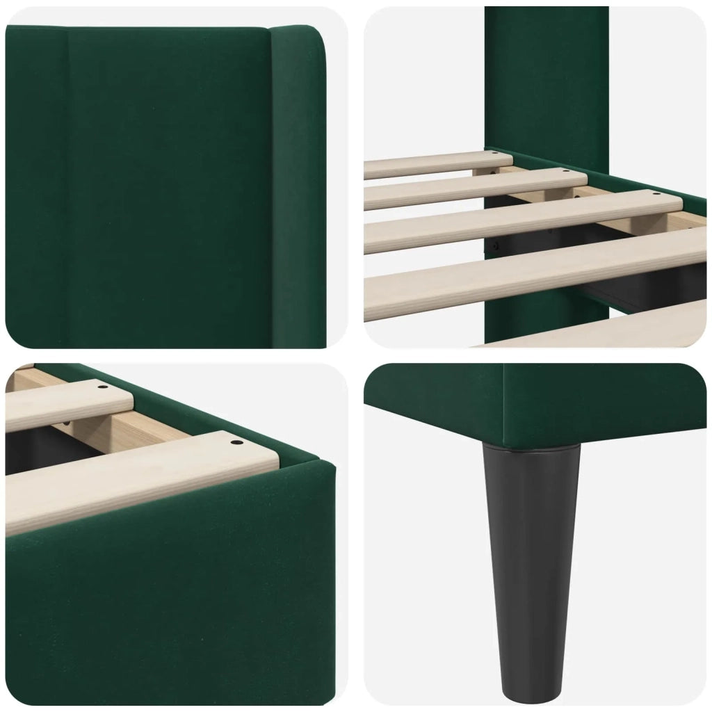 Struttura del letto Verde Scuro 180 x 200 cm Velluto 42027523