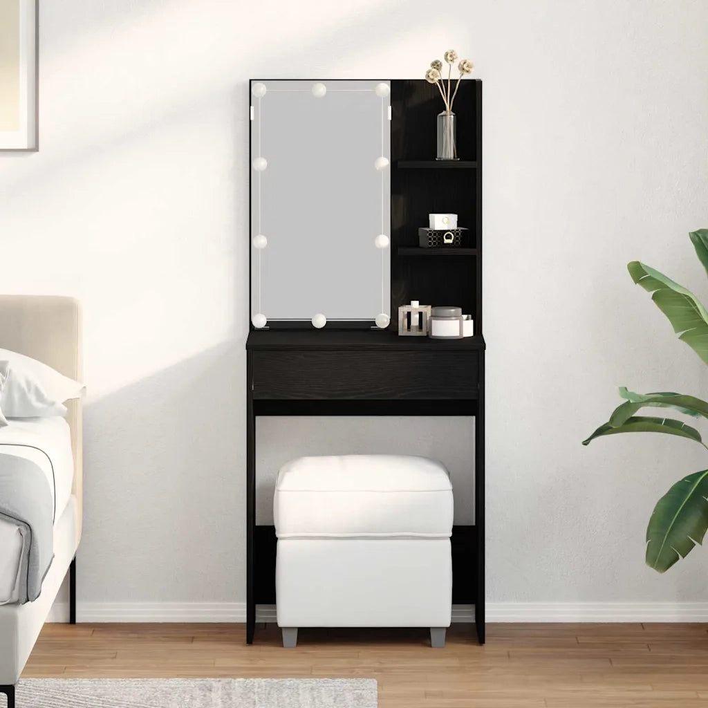 Tavolo da Trucco Rovere Nero 60 x 40 x 140 cm Legno multistrato 862780