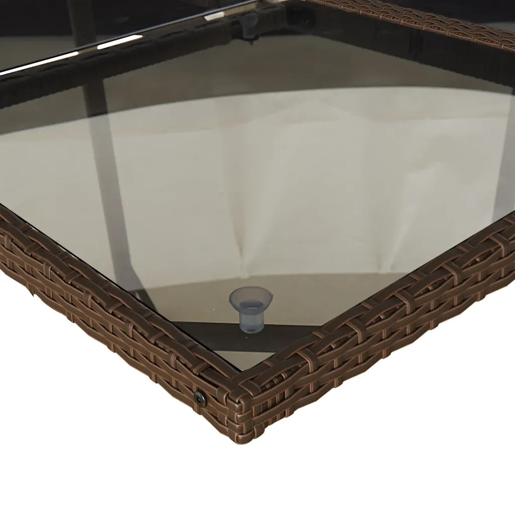Set da Pranzo da Giardino 17 pz con Cuscini Marrone Polyrattan 3211245