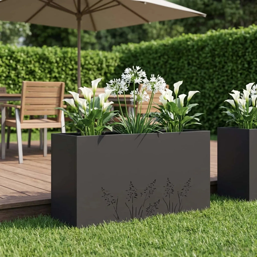 Vaso da giardino Nero 100 x 30 x 49 cm 8005862