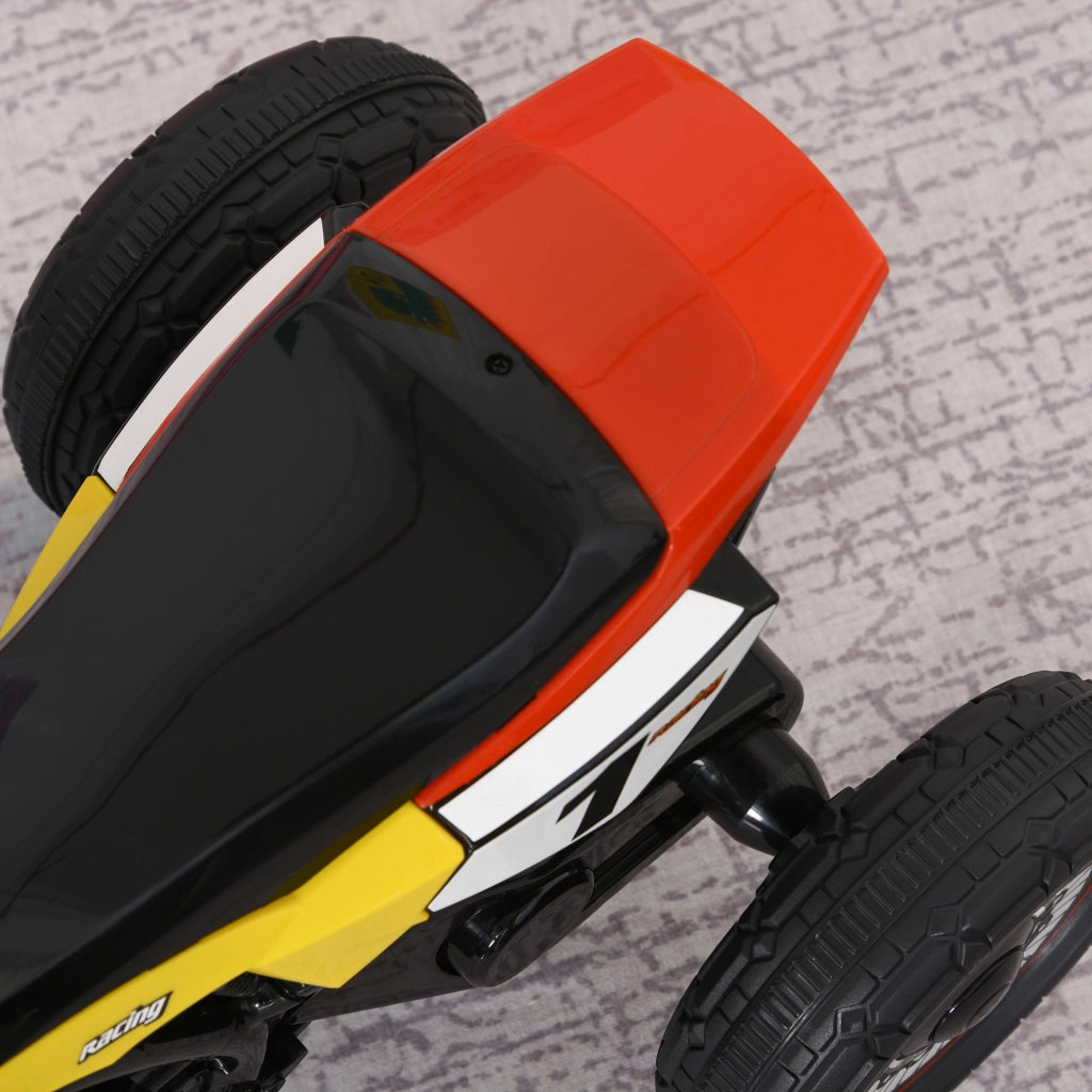 EasyComfort Triciclo per Bambini Stile Moto a Pedali con Luci e Suoni, 3 Ruote Larghe, Età 18-36 Mesi, 71x40x51cm, Rosso