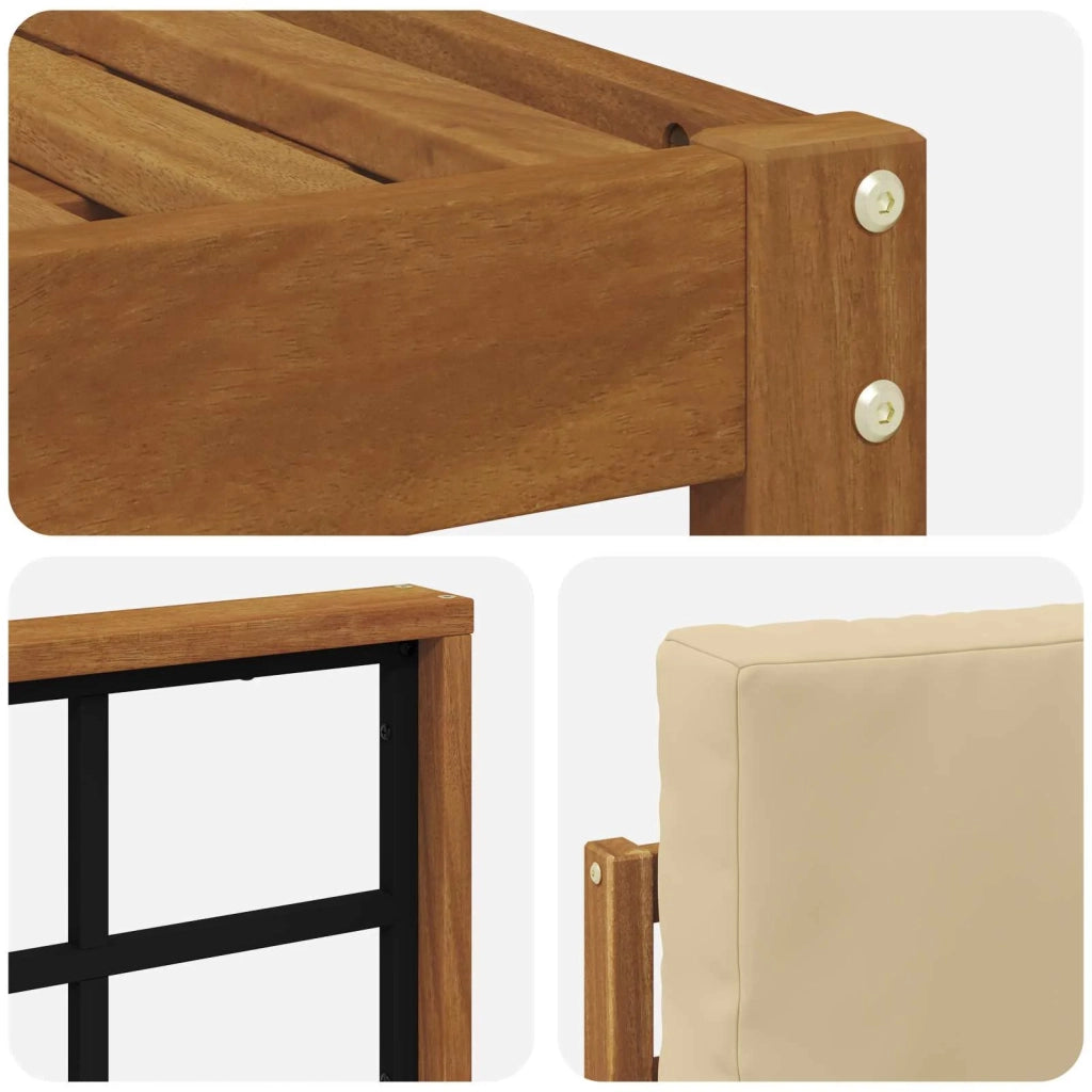 Set di divani da esterno con cuscino 7 pcs Naturale e Beige 3366721