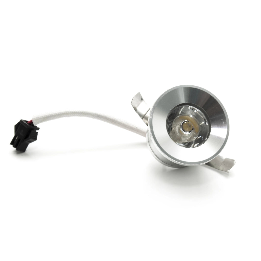 Faretto mini LED spot incasso luce scale segnapassi 1W 220V IP20 foro 25 30mm COLORE SILVER LUCE 3000K