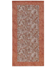 Tappeto passatoia moderno MALESIA TERRACOTTA disegno giungla tropicale natura foglie felci, arredo cucina corridoio multiuso lavabile antiscivolo cm.55x280